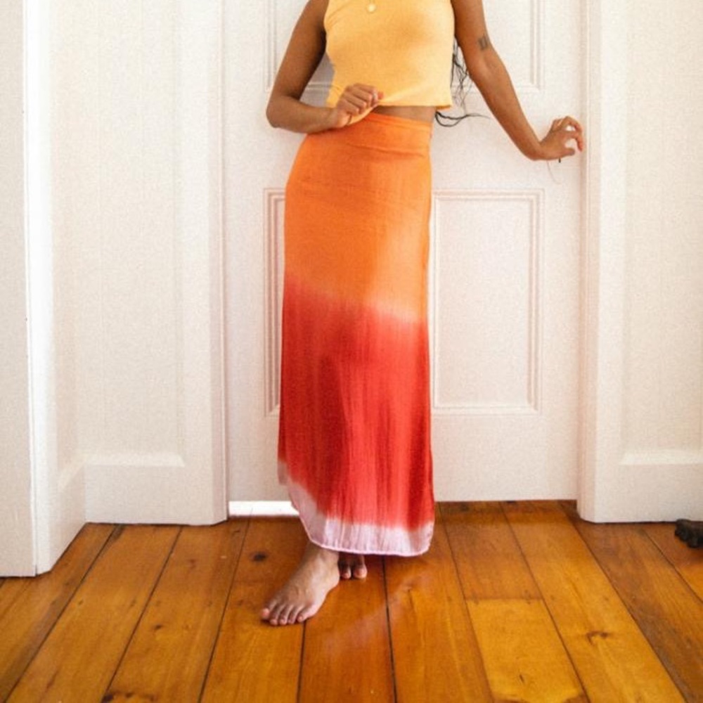 Verge Girl Maxi Tie Dye Orange Skirt